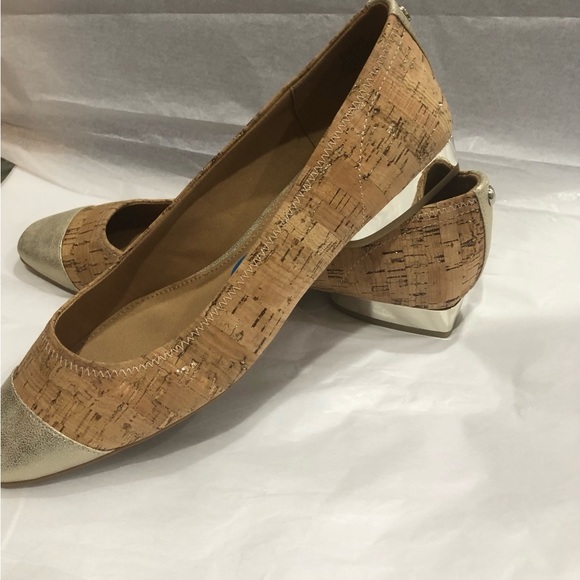 Anne Klein flex cork gold cap toe gold block heel pumps size 10 brand new - Picture 15 of 17